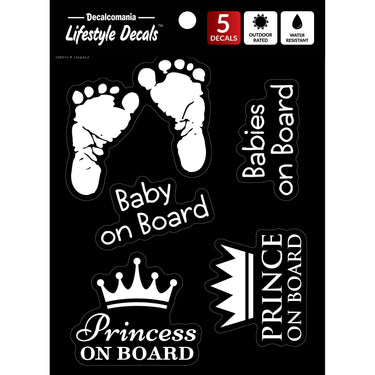 Baby On Board White 5 Pc